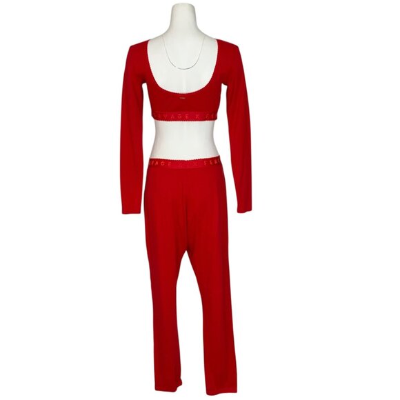 Savage X Fenty Cotton Jersey Sleep Pant & Cotton Jersey Crop Top Set L Pajamas - Picture 2 of 14